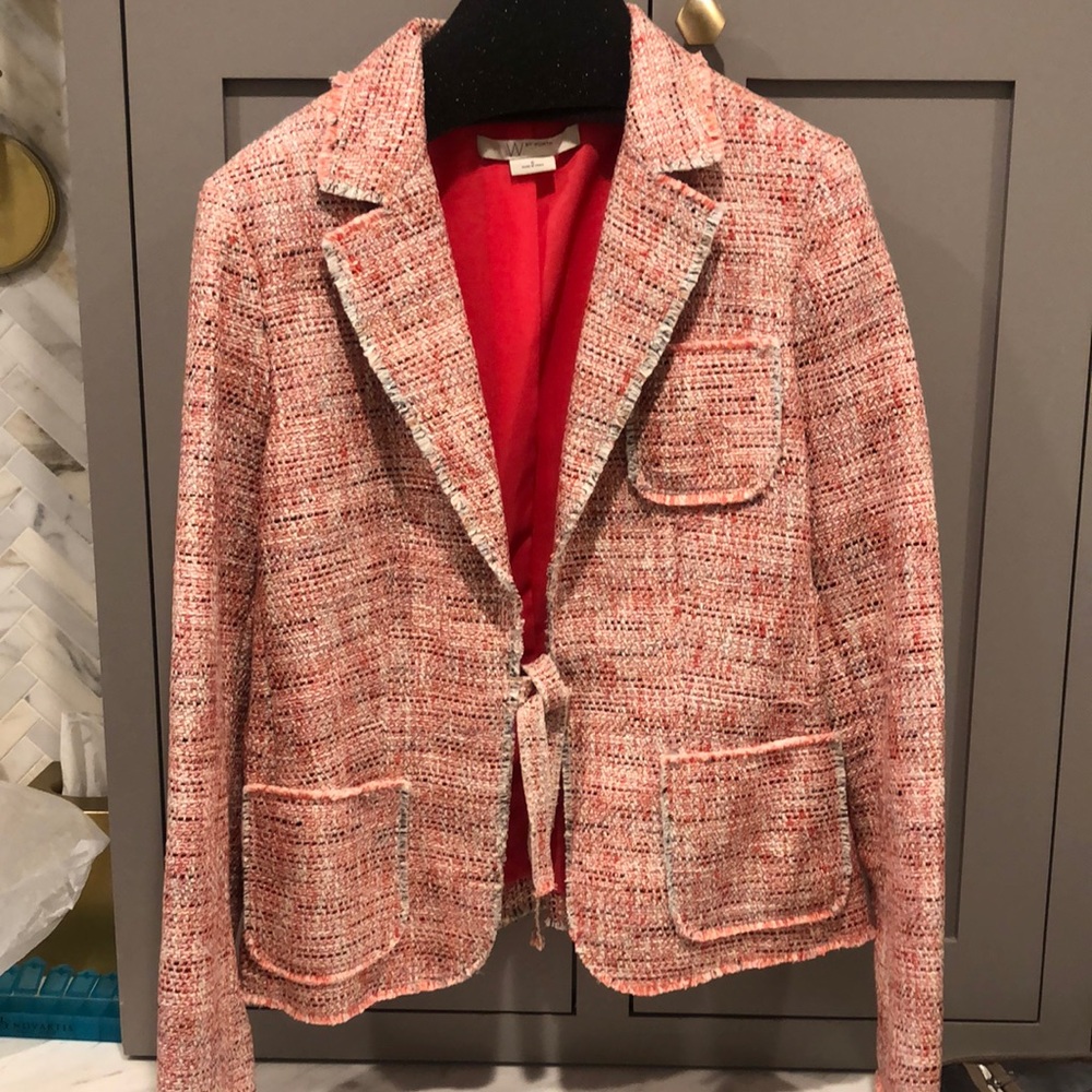 W by Worth Pink Abby Jacket Tweed sz 6 NWT OG $316